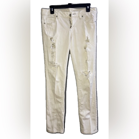 American Eagle Outfitters 2010 Season Skinny Stretch Distressed White Jeans - Picture 1 of 9